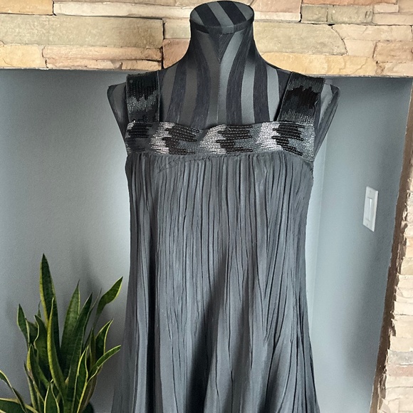 Komarov Y2K Sequin Sheer Going Out Top Indie Whimsigoth Vampire Concert Black M - Picture 3 of 9